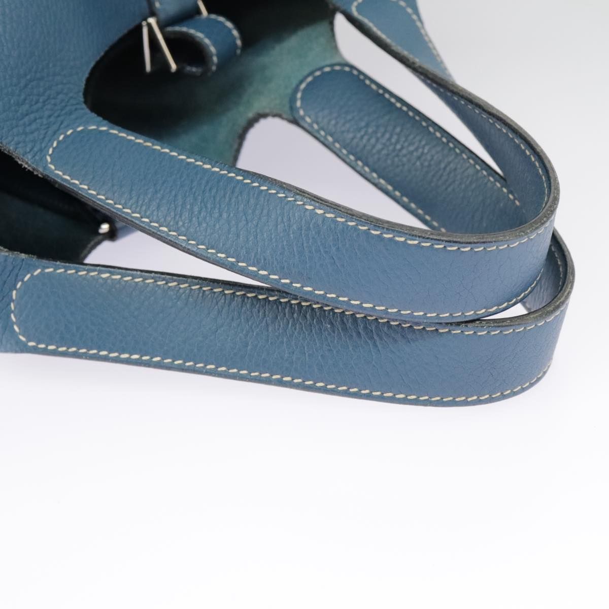 Hermes Picotan Pm Hand Bag Taurillon Clemence Blue Auth