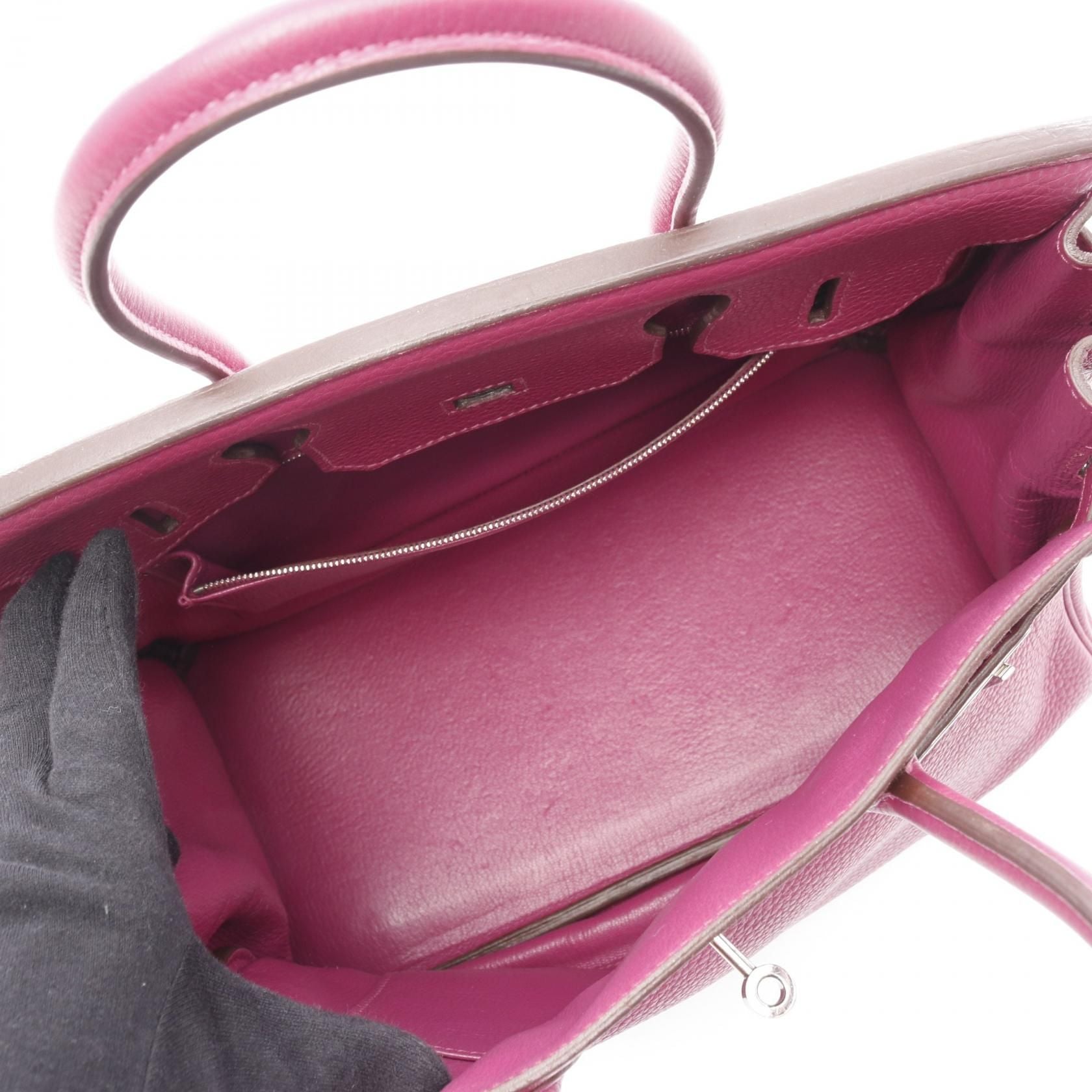 Hermes Birkin 30 Handbag Tosca Pink Leather Taurillon Clemence