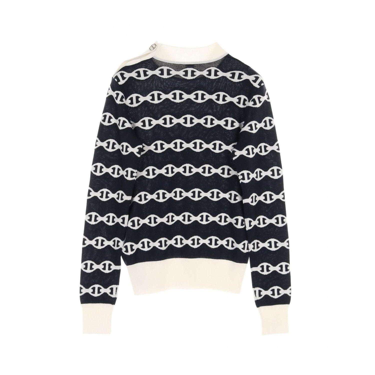 Hermes Chne Dunkel Knit White Black White Silk Cashmere Silk H 5e 2697df