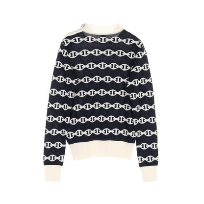 Hermes Chne Dunkel Knit White Black White Silk Cashmere Silk H 5e 2697df