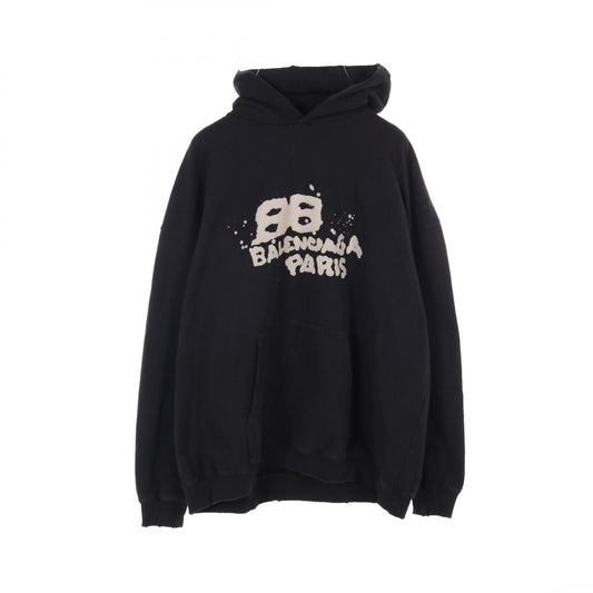 Balenciaga Hand-drawn Bb Icon Hoodie Xs 620973 Cotton Black Mens
