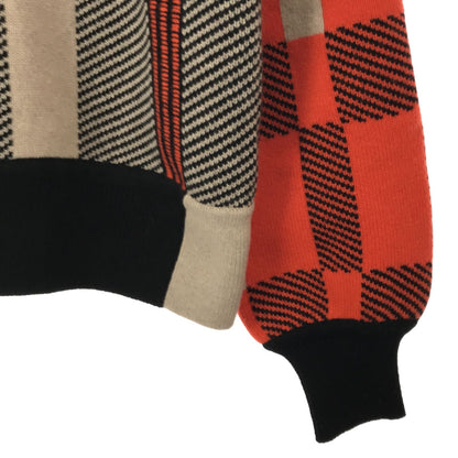 Hermes Cashmere Tartan Long Sleeve Sweater Orange 34