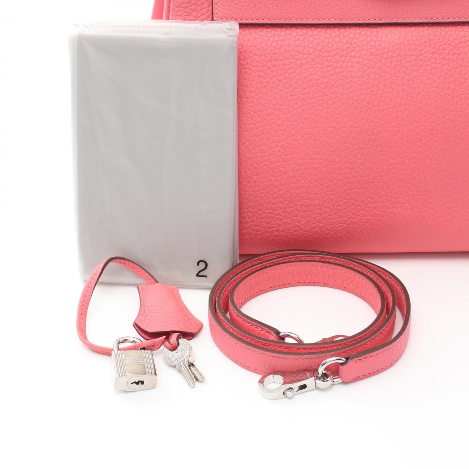 Hermes Kelly 28 Handbag Rose Dete Pink Leather Taurillon Clemence