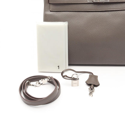 Hermes Kelly 35 Handbag Etain Brown Leather Taurillon Clemence