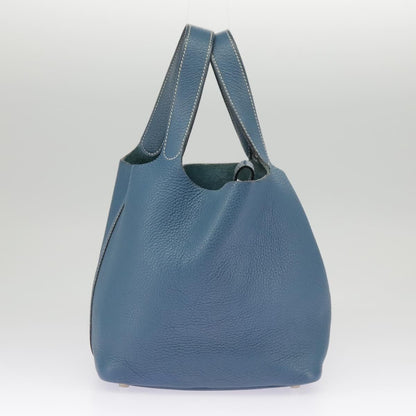 Hermes Picotan Pm Hand Bag Taurillon Clemence Blue Auth
