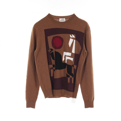 Hermes Velky Lov Knitwear Sweater Cashmere Brown Mens S
