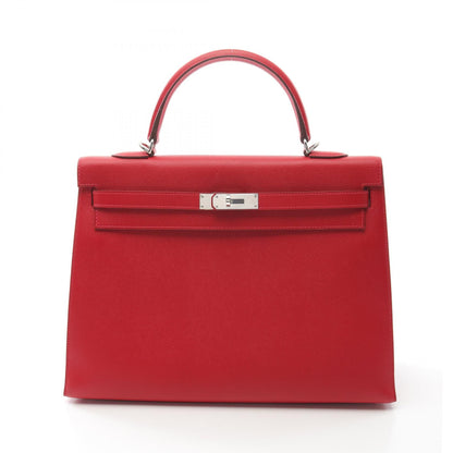Hermes Kelly 35 Handbag Rouge Casaque Red Leather Epsom