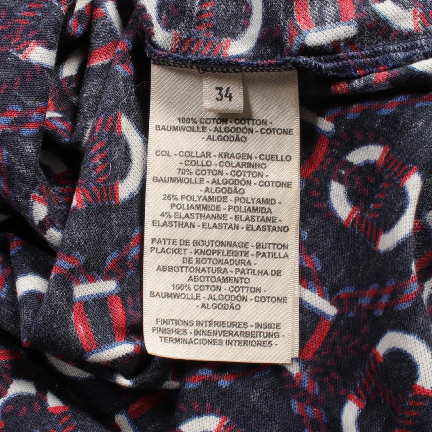 Hermes Kanoe Dress White Navy Red White Cotton 3e 4512db