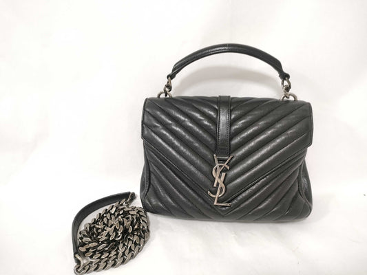 Yves Saint Laurent Medium College Bag, Sheepskin Matelasse