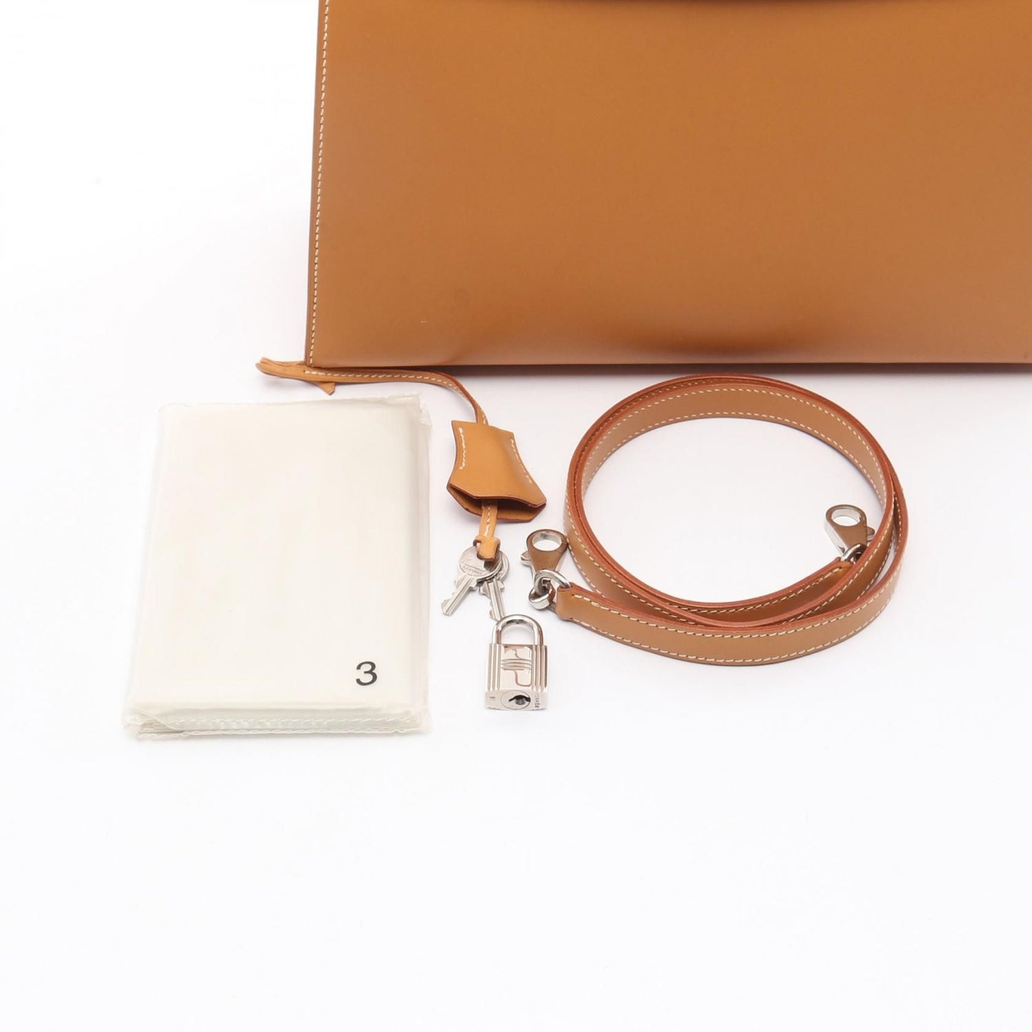 Hermes Kelly 28 Handbag Natural Sable Brown Calfskin (cowhide) Chamonix Leather