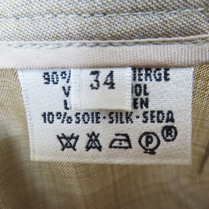 Hermes Wool Three Quarter Pants Khaki 34