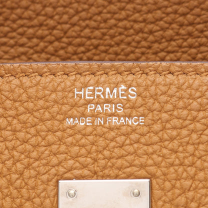 Hermes Birkin 25 Verso Handbag Sesame Brown Togo Leather