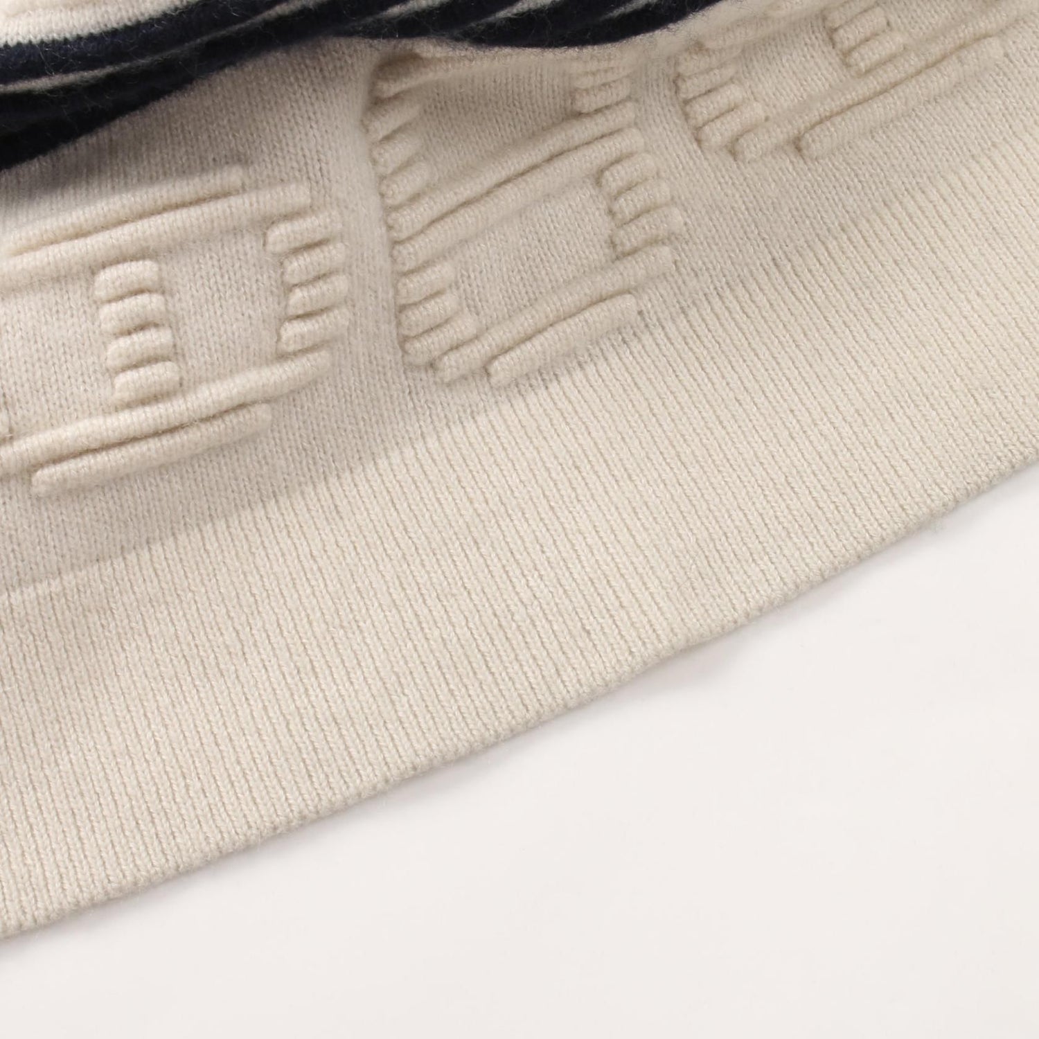 Hermes Chaine Dancre Series Button Cardigan Beige Black Cashmere Cotton 3e 2102d 2