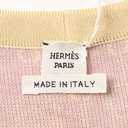 Hermes Culiquetis Cardigan 2e 2103d 4 Silk Nylon Yellow Purple 