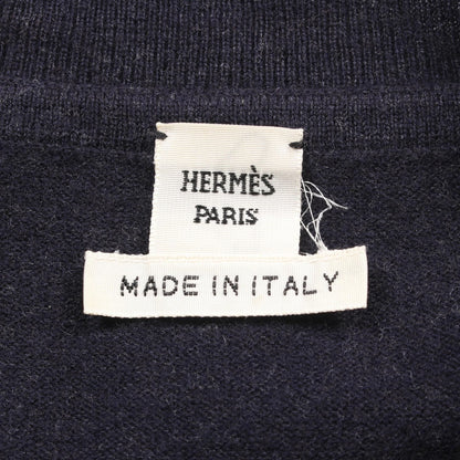 Hermes Les Cles Bandana Cardigan Jacket 67-7762 Silk Wool Navy 