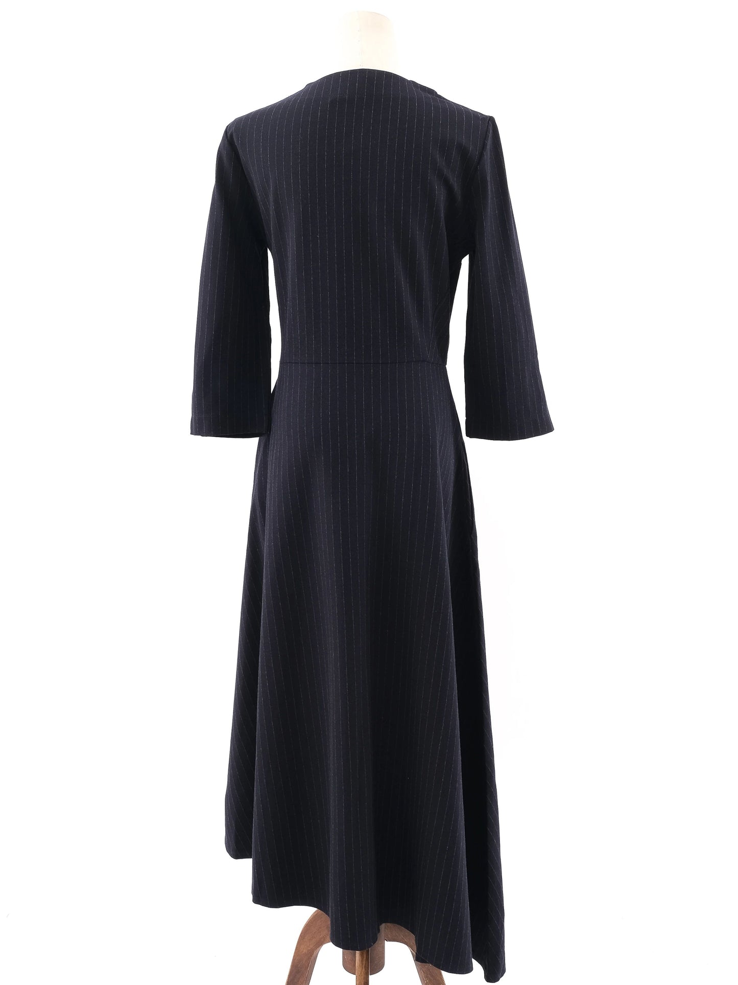 excellent marella black viscose long sleeve dress size m