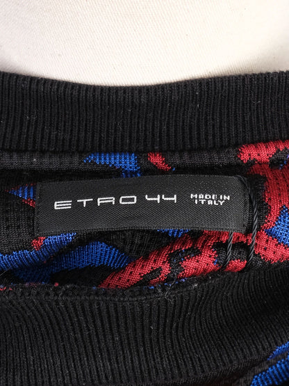 ETRO Floral Patterned Sweater Black Size S Excellent Condition