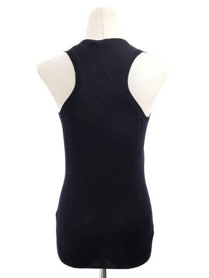 NEW Alexander McQueen Black Wool Sleeveless Tank Top Size XS