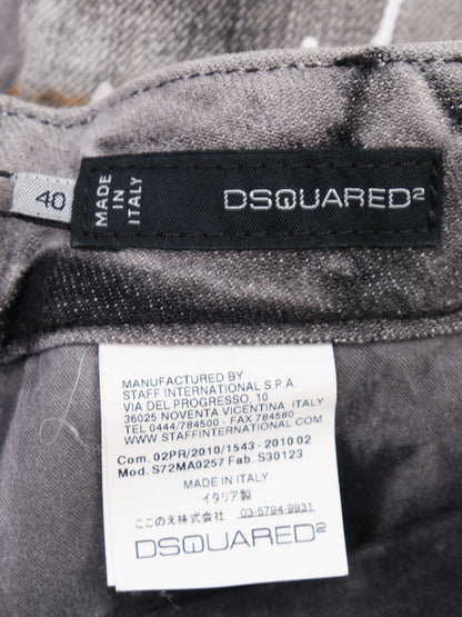 Excellent Dsquared2 Gray Distressed Denim Mini Skirt Women Size N/A