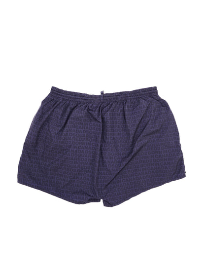 Excellent Dsquared2 Men's Shorts Blue Nylon Size M with Drawstring