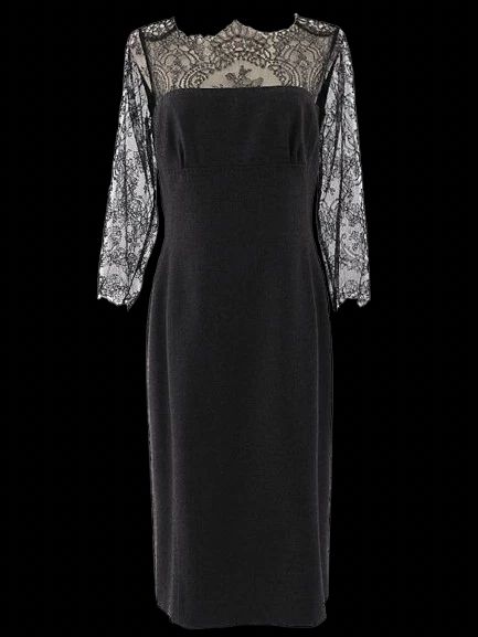 new clips gray lace dress xl women's wool fitted elegance