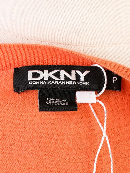 Excellent DKNY Orange Wool Long Sleeve Sweater Size S