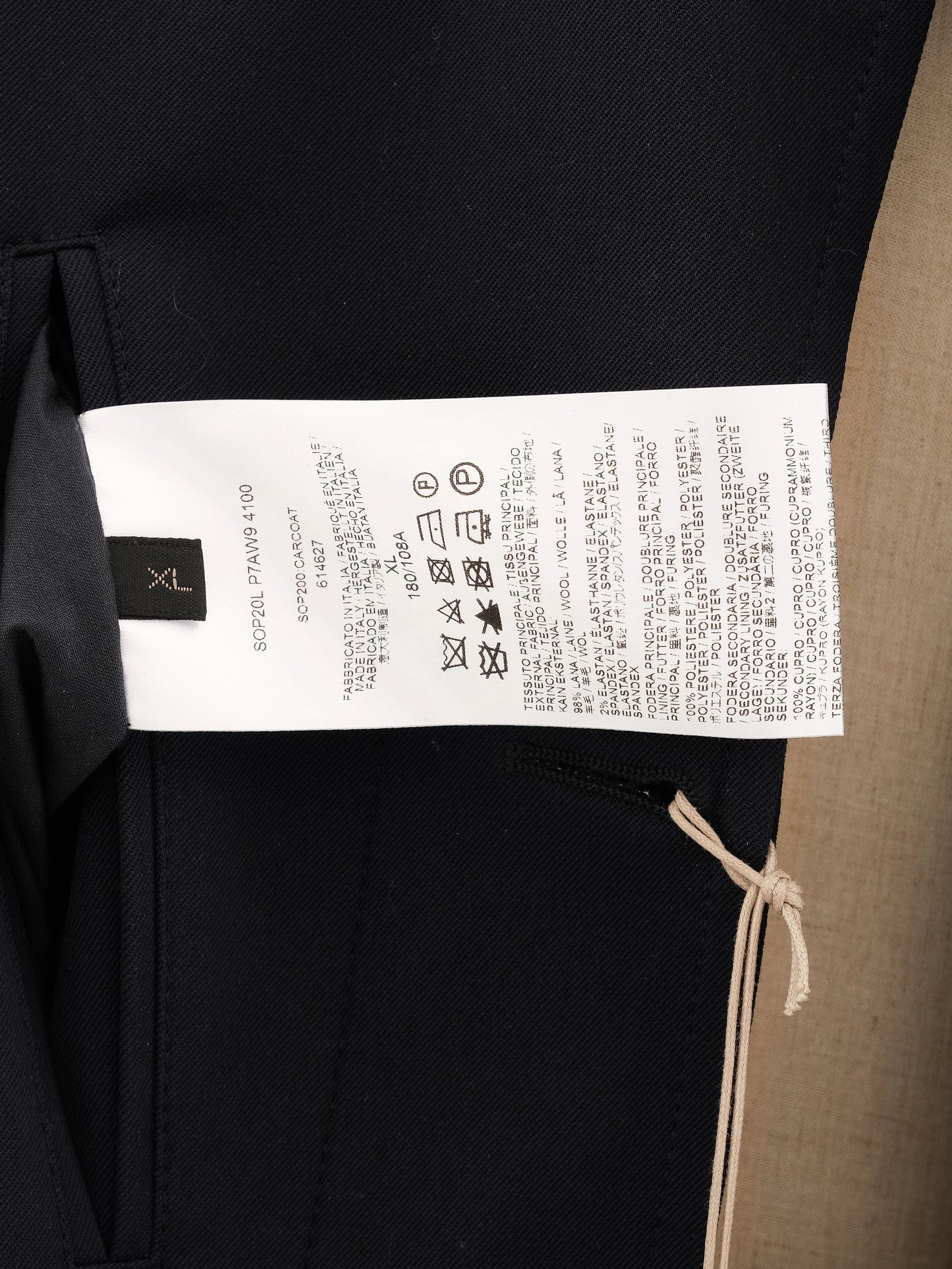 new brioni dark blue wool overcoat size xl for men