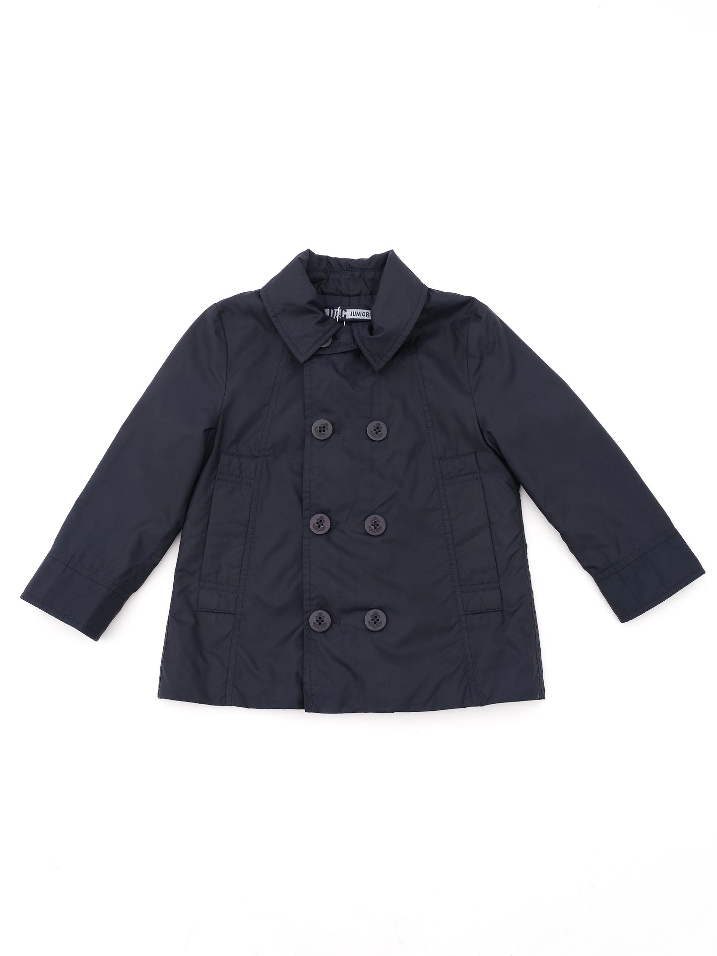 excellent dolce gabbana kids blue double-breasted coat size 4