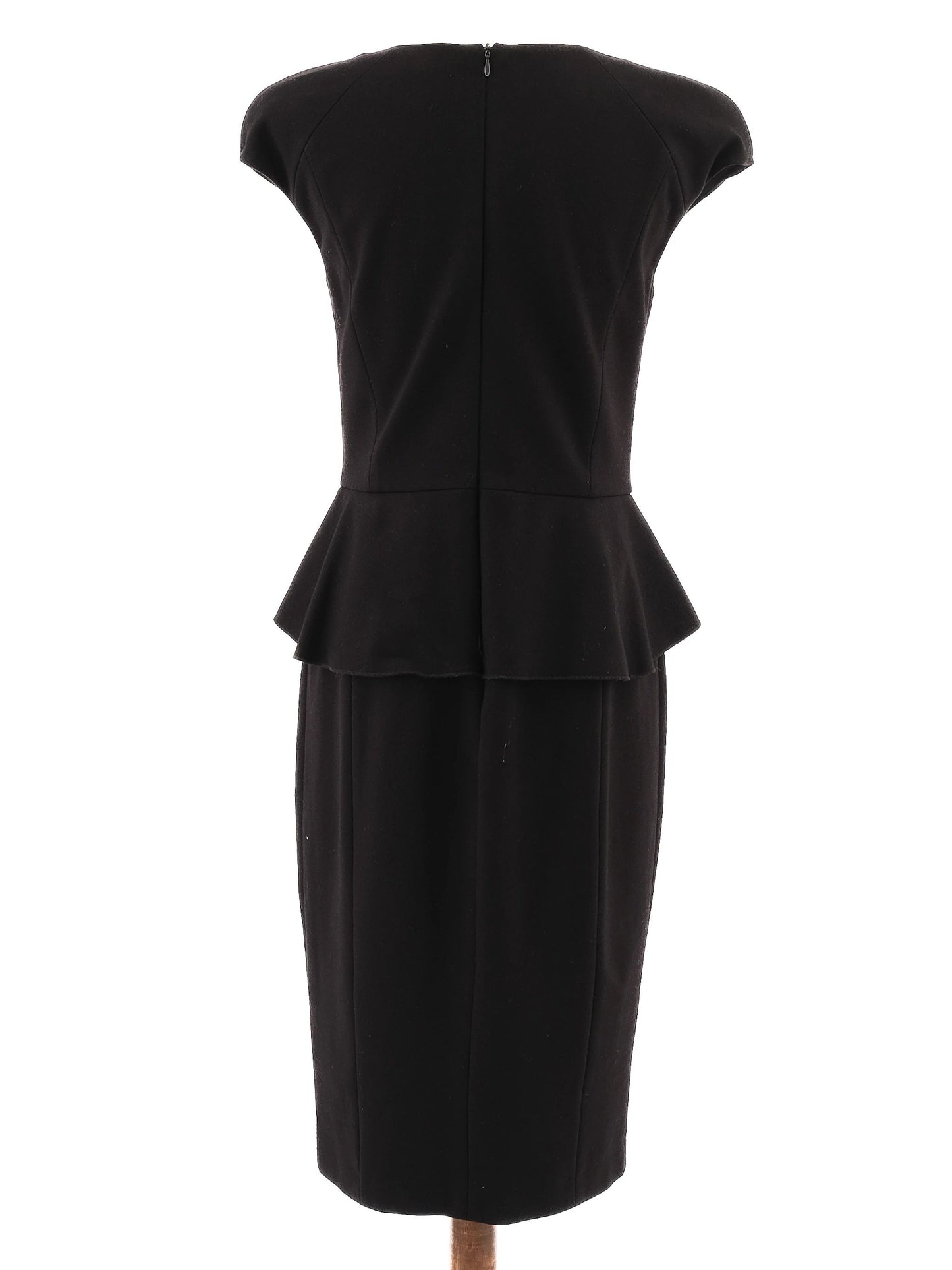 excellent marella black cocktail dress size m peplum cap sleeves