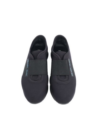 Excellent Prada Black Textile Slip-On Sneakers Size 37.5