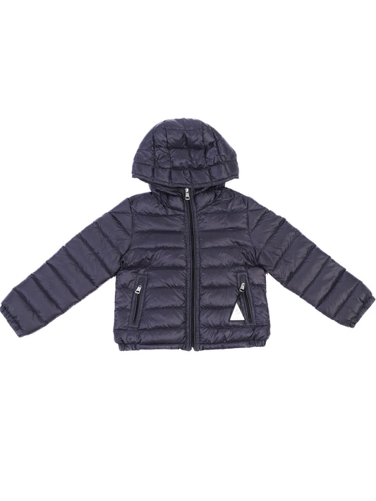 Excellent Moncler Kids' Blue Hooded Jacket Size 3 Nylon