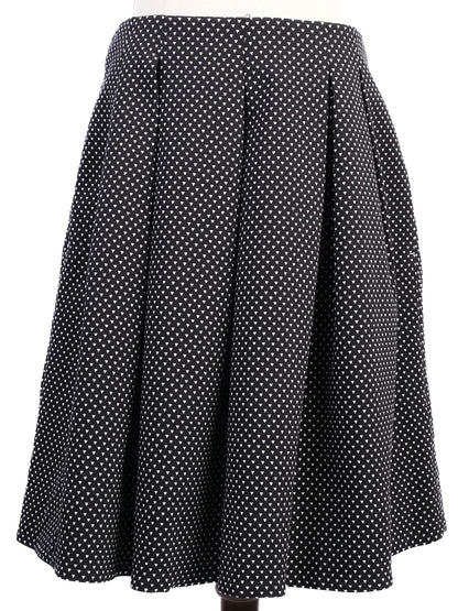 Excellent Marella Black Pleated Skirt M with White Pattern