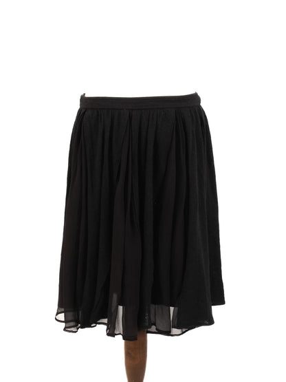 Excellent Burberry Black Wool Skirt Size S with Pleated Design