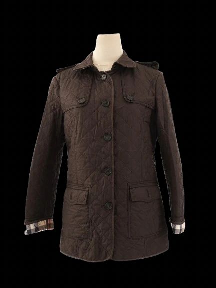 excellent burberry green nylon quilted jacket size m