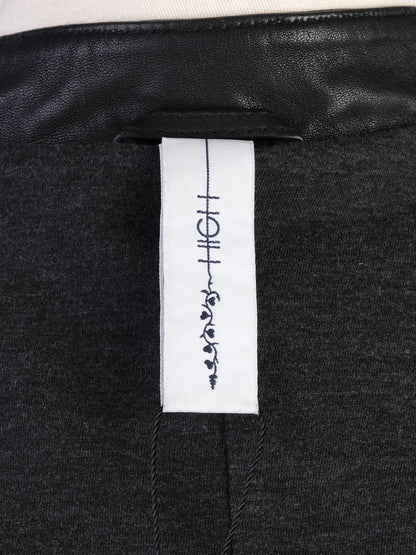 EXCELLENT High Black Leather Vest Size S Edgy Design with Zippered Pockets