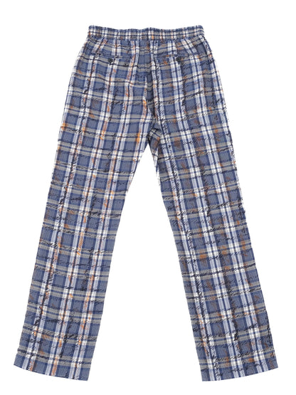 Excellent Burberry Plaid Pants Blue Orange Silk Size M