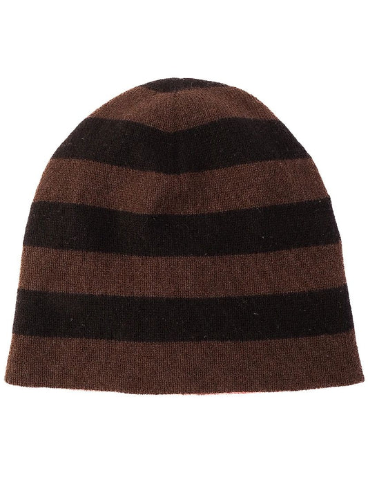 Excellent Fendi Striped Beanie Hat in Cashmere Size M Made in Italy
