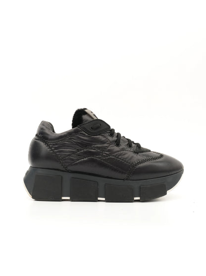 Excellent Vic Matie Black Leather Sneakers Size 36 with Chunky Sole