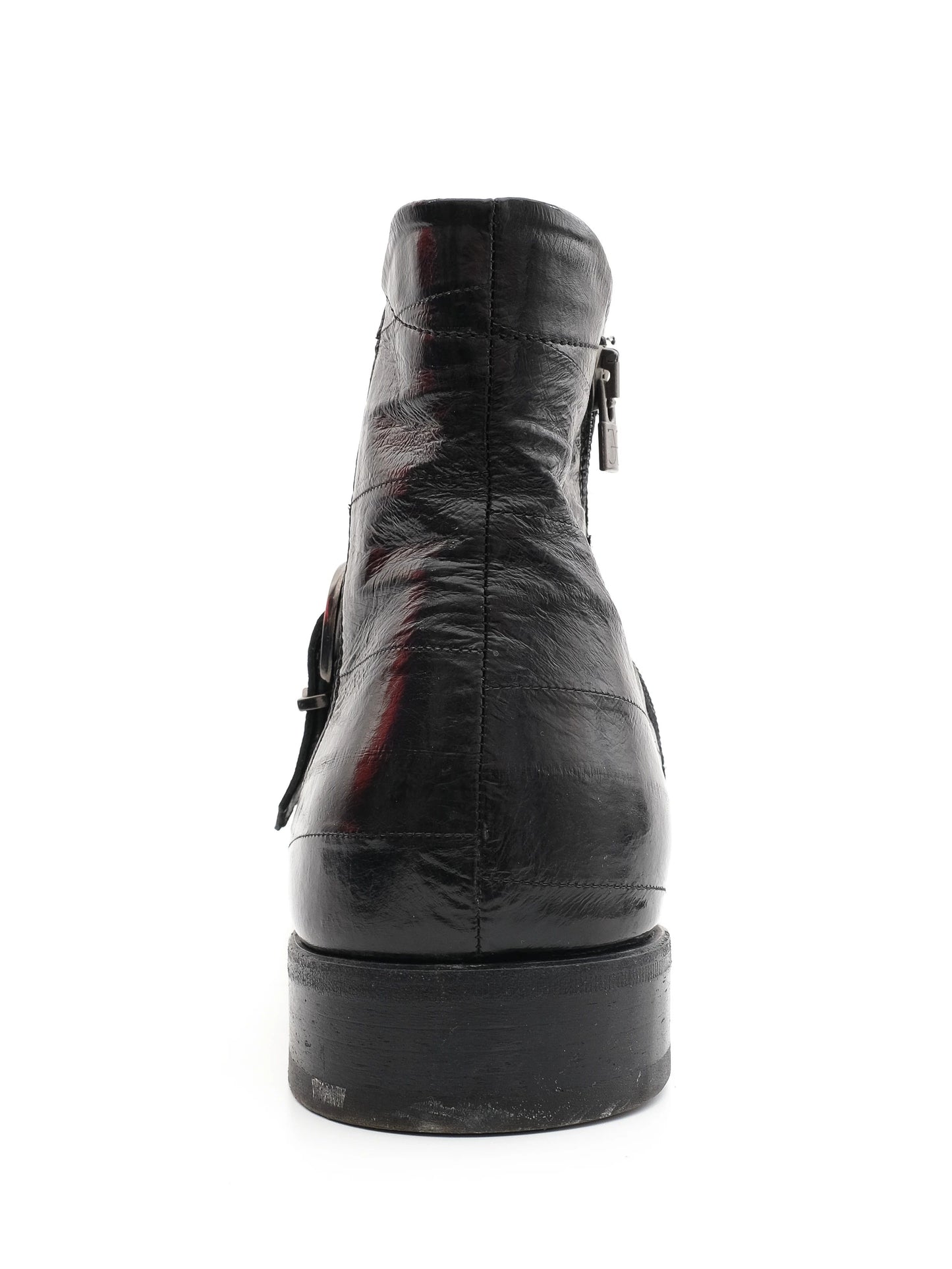 excellent fabi black leather ankle boots size 43 with zipper