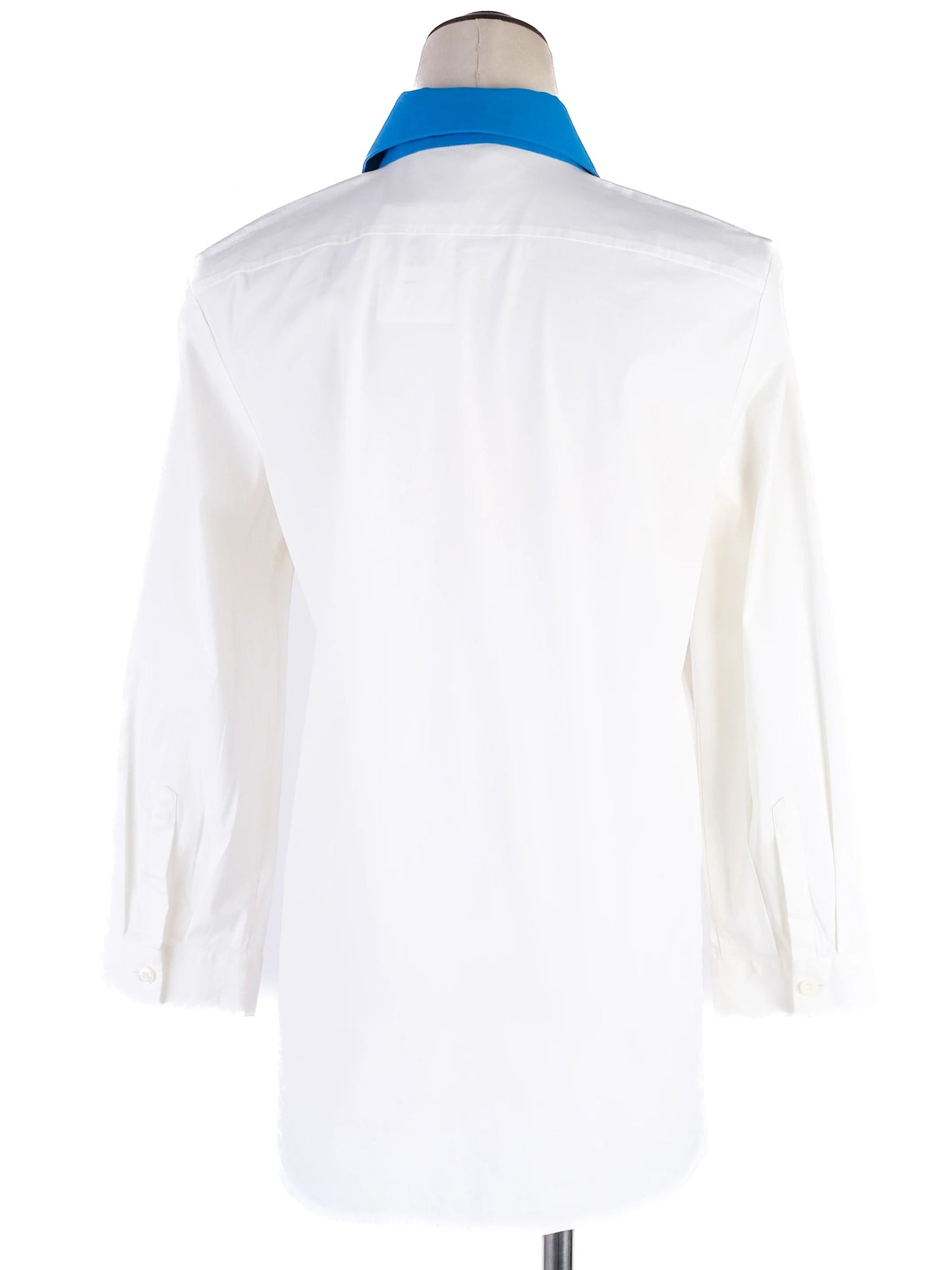 excellent prada white nylon long-sleeve shirt size m