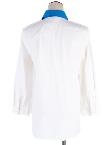 Excellent Prada White Nylon Long-Sleeve Shirt Size M