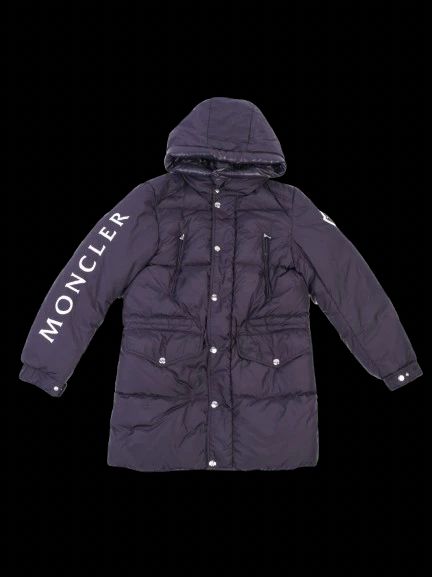 perfect moncler kids puffer jacket blue size 14 hooded