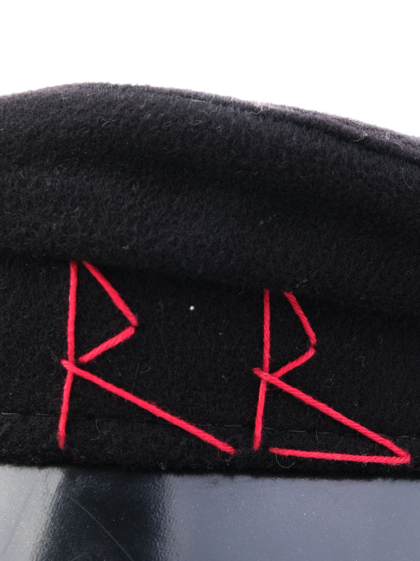 excellent ruslan baginskiy black wool cap with rb embroidery