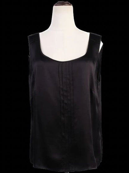 Excellent Escada Black Silk Sleeveless Blouse Size M
