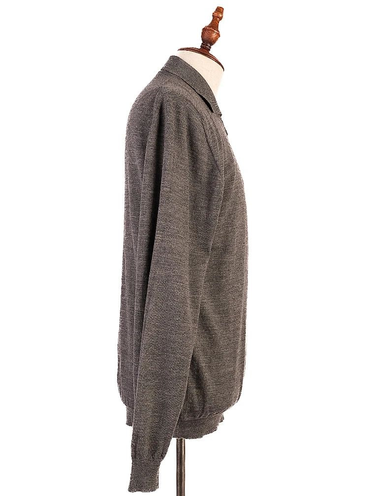 excellent fedeli gray wool long-sleeved sweater size l