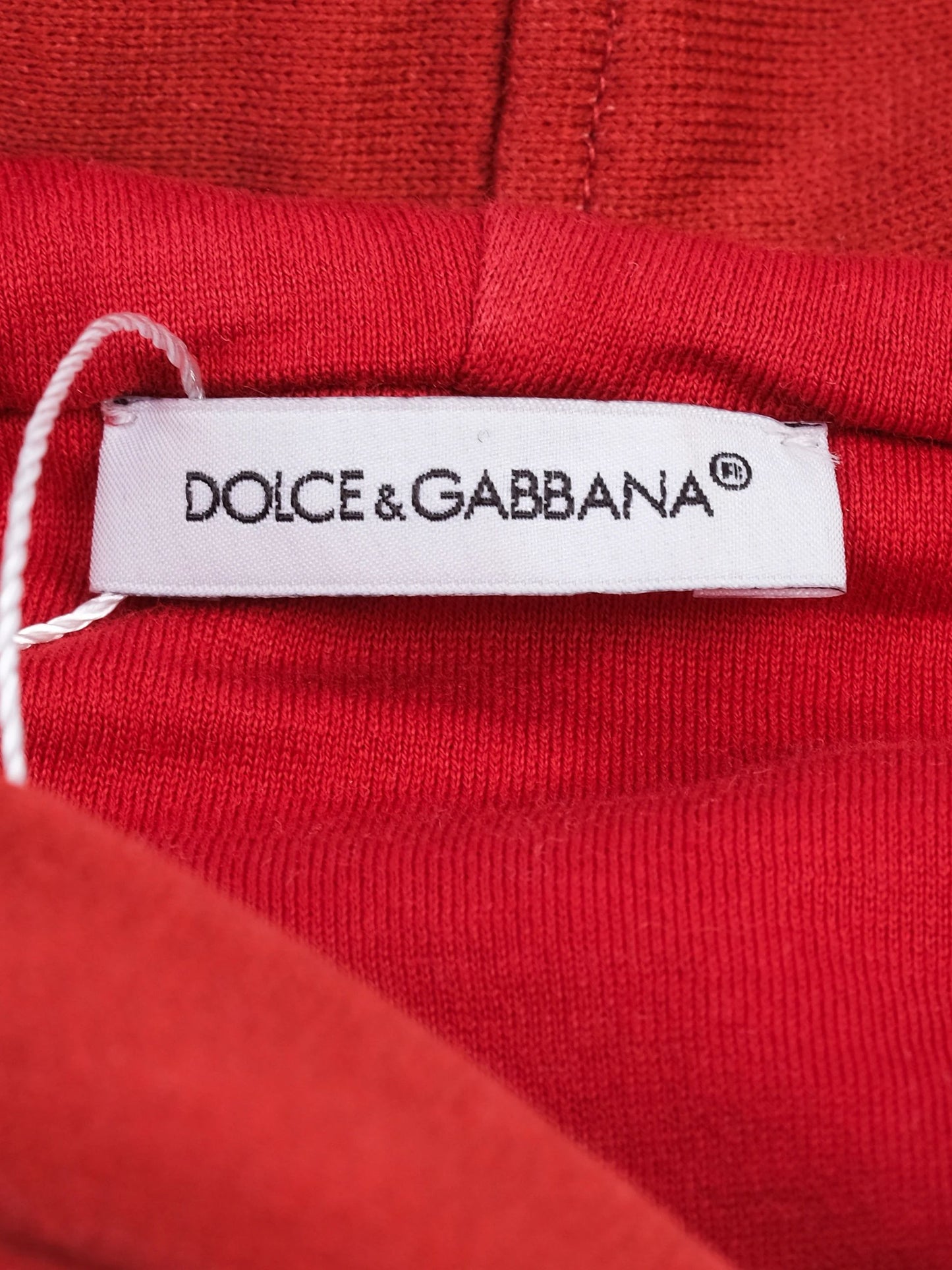 excellent dolce gabbana red cotton hoodie size 12 for kids