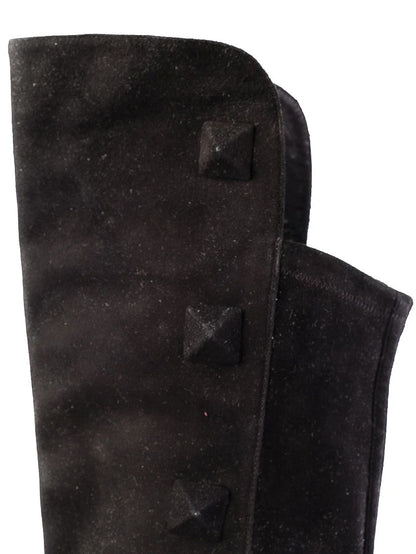 Valentino Black Leather Over-the-Knee Boots Size 37.5 Excellent Condition