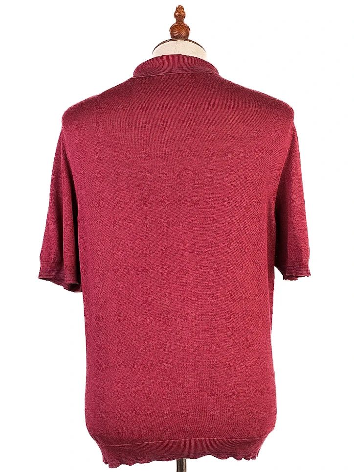 excellent castello d'oro red cotton sweater size l short sleeve