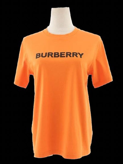 Excellent Burberry Orange T-Shirt Women Size S Cotton