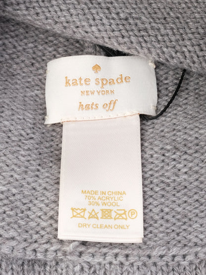 Excellent Kate Spade Gray Wool Beanie Hat with Bow Size S